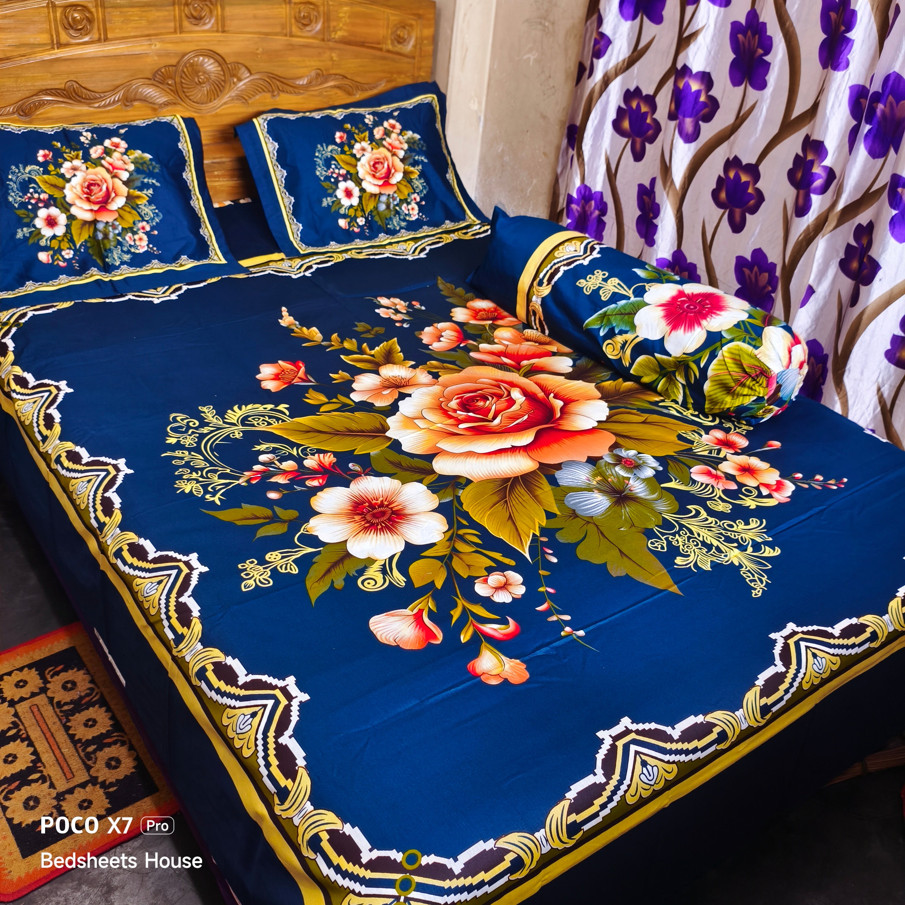 Home Tex Premium Quality Panel Bedsheet