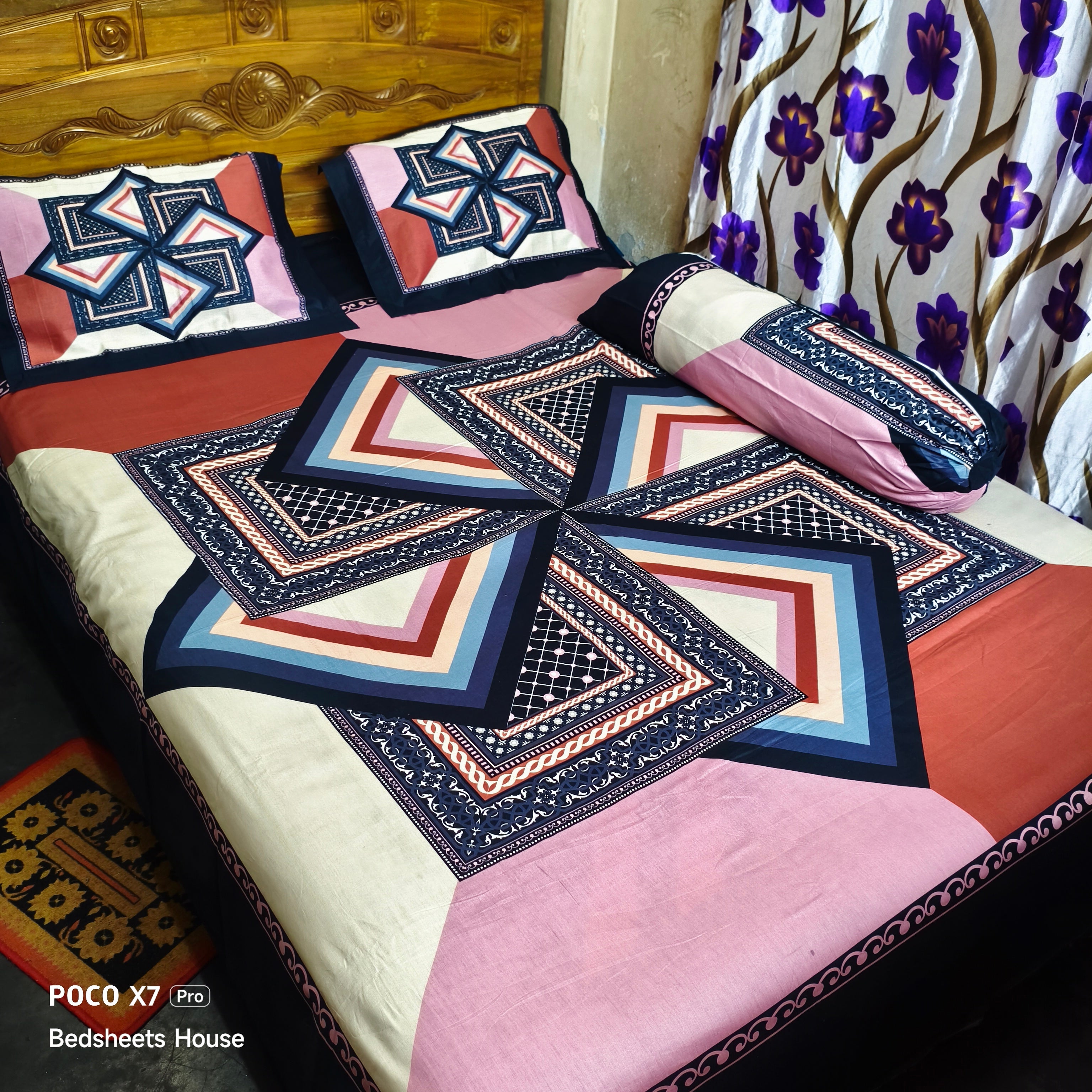 Home tex premium quality panel bedsheet